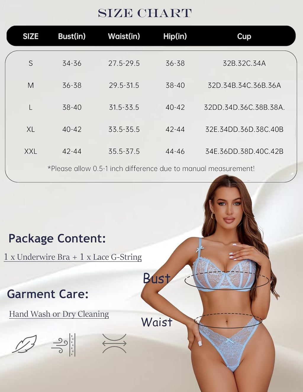 Underwire Lace Bra and Panty Sets