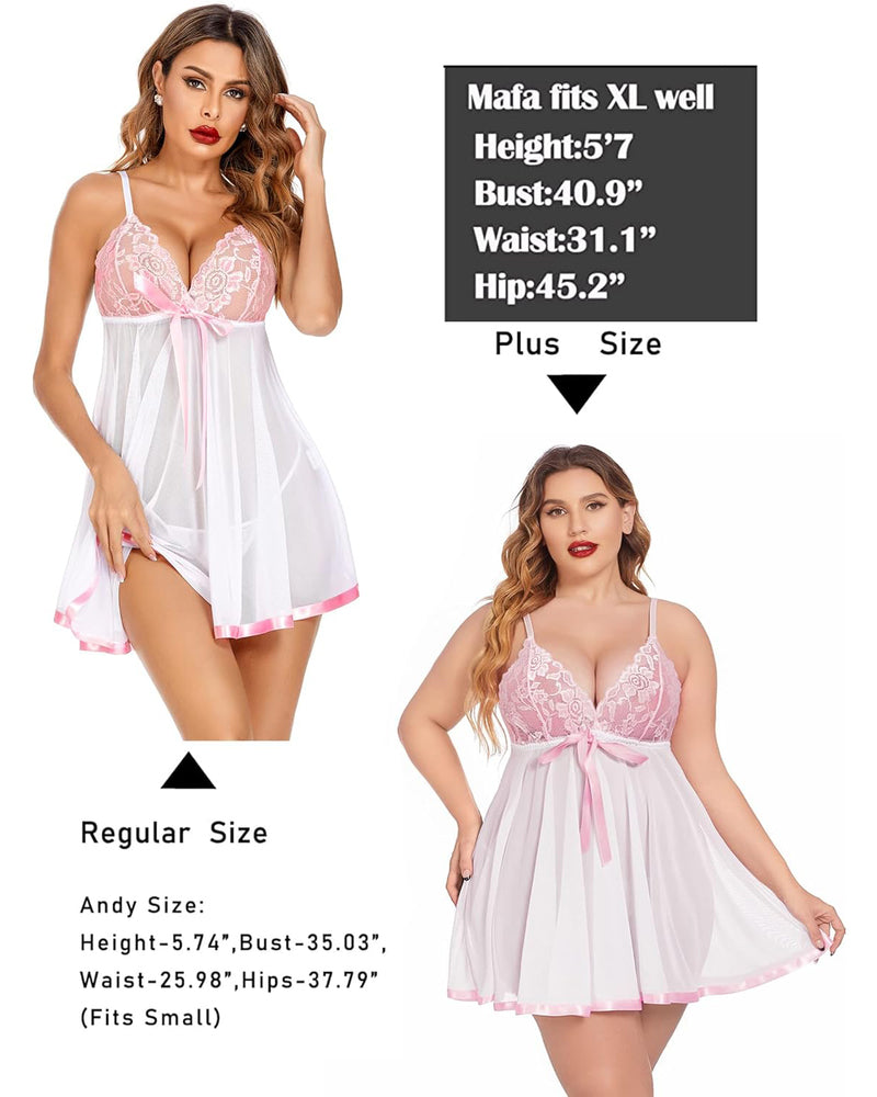 Christmas Lingerie Lace Babydoll