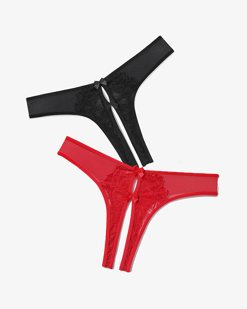 Mesh Panties Briefs with Cute Bow