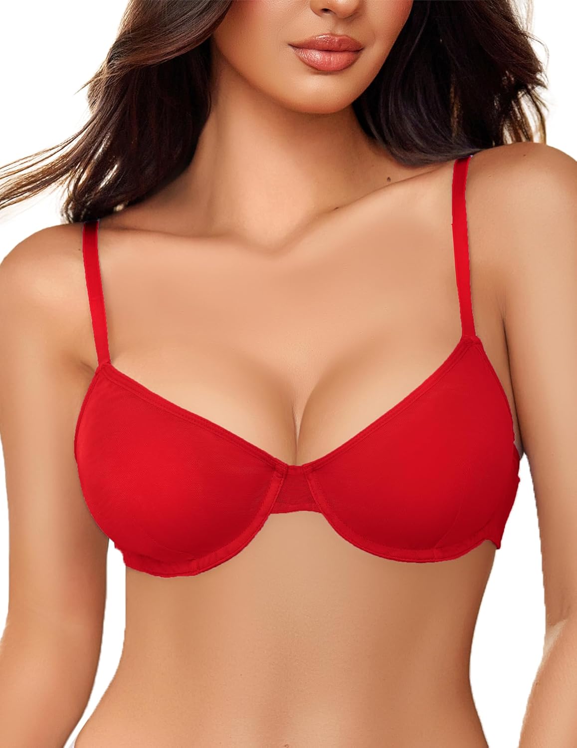 Sheer Mesh Unlined Underwire Bra