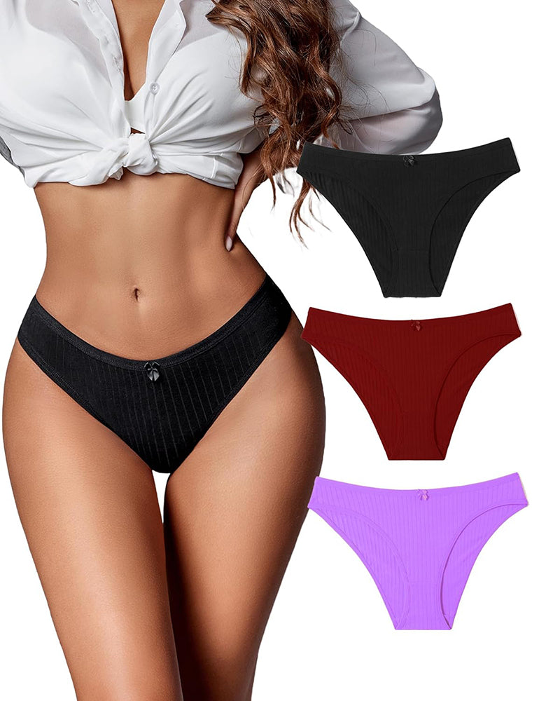 Cotton Ribbed Hipster Panties