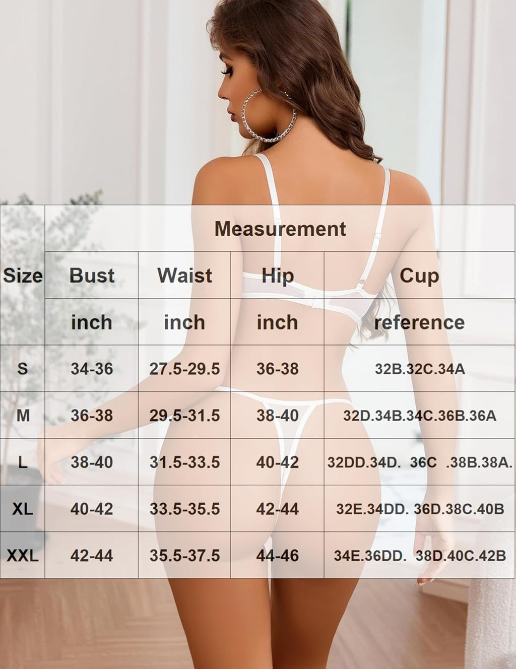 Cut Out Sheer 2 Pieces Bra and Panty Set
