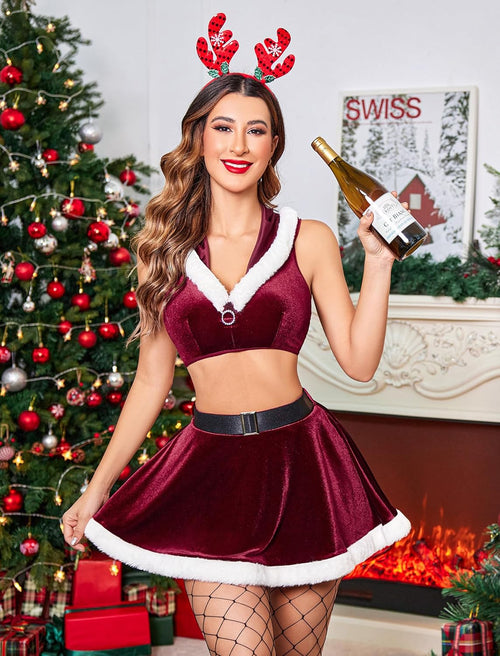 2 Piece Crop Top Mini Skirt Set With Hooded