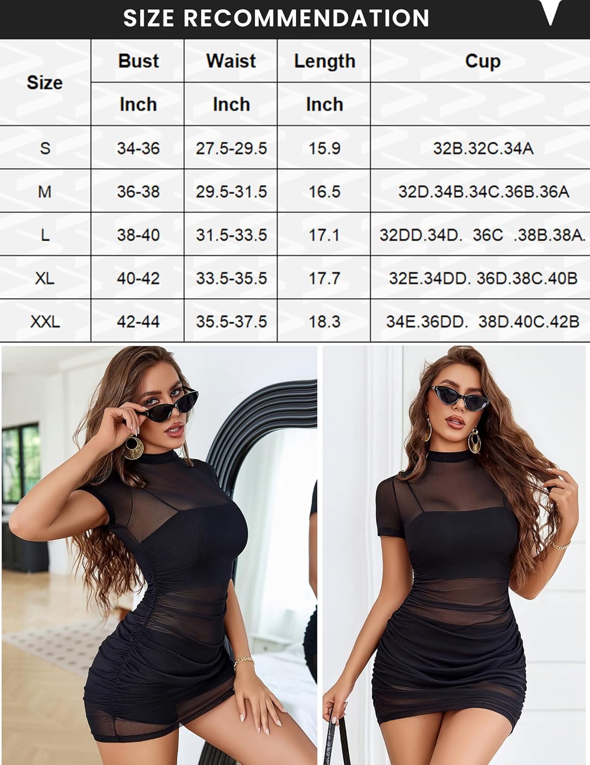 Mesh Dress Bodycon Mini Dress