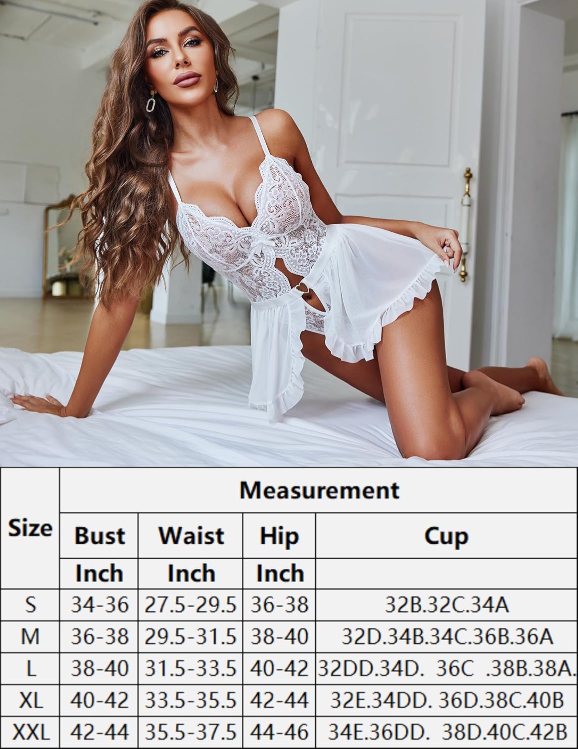 One Piece Teddy Deep V Babydoll