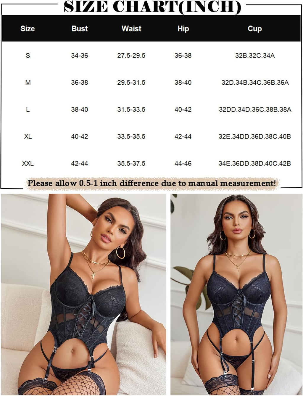Underwire Corset And Panty With Garter