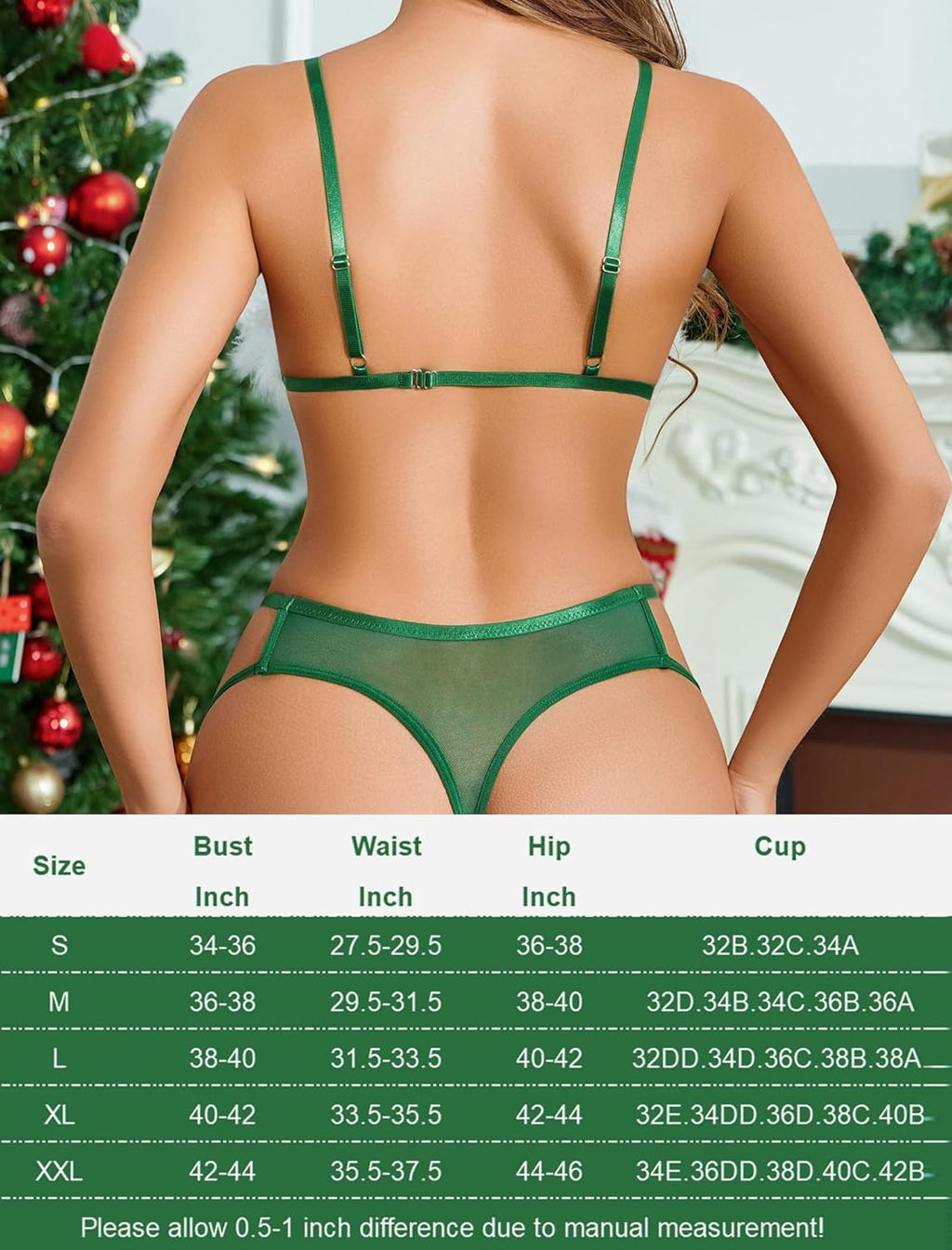 Christmas Lingerie Santa Cut Out Teddy