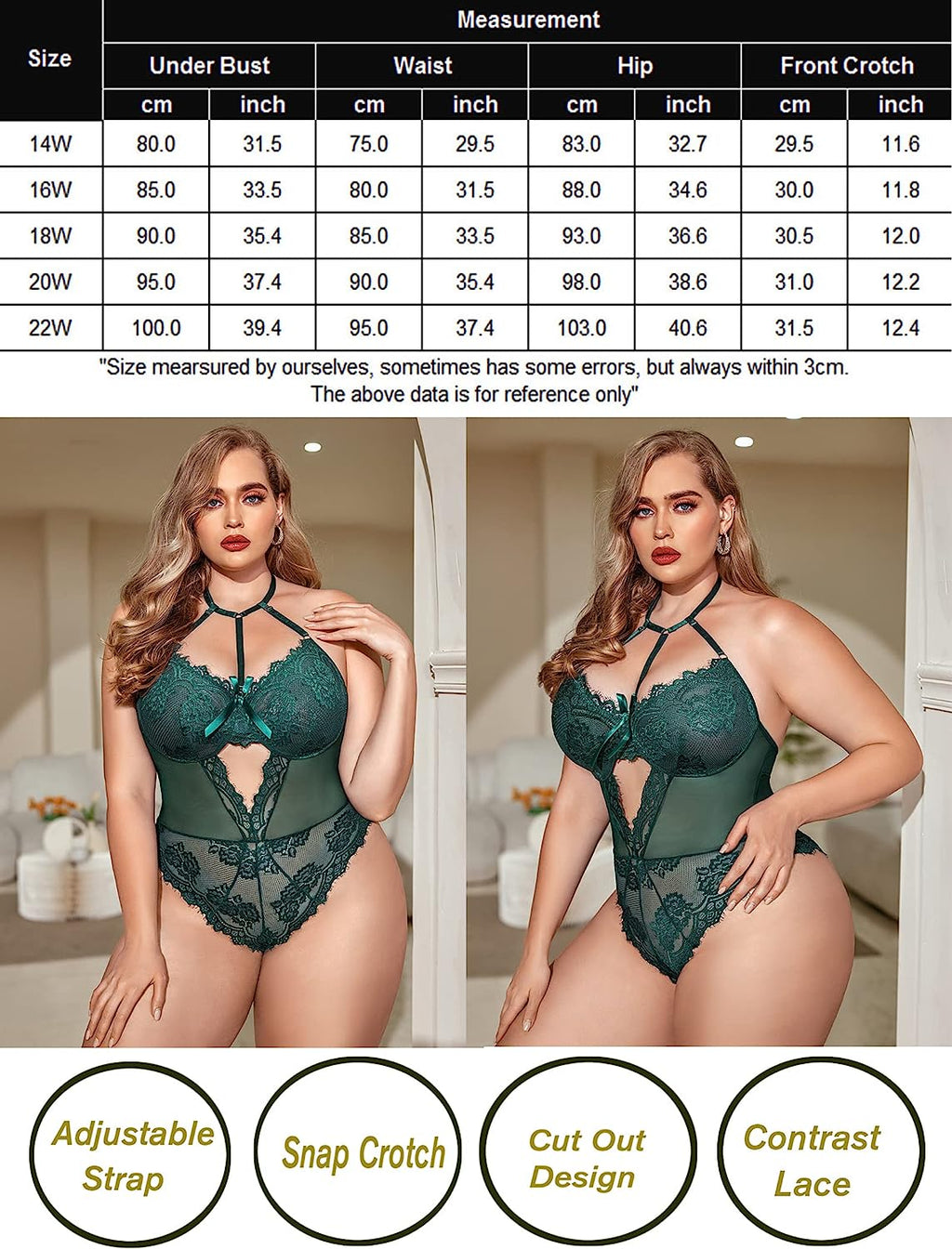 Plus Size Lace Bodysuit Teddy