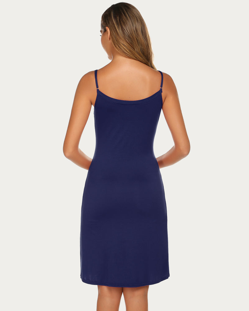 Print Full Slips Chemise Dress