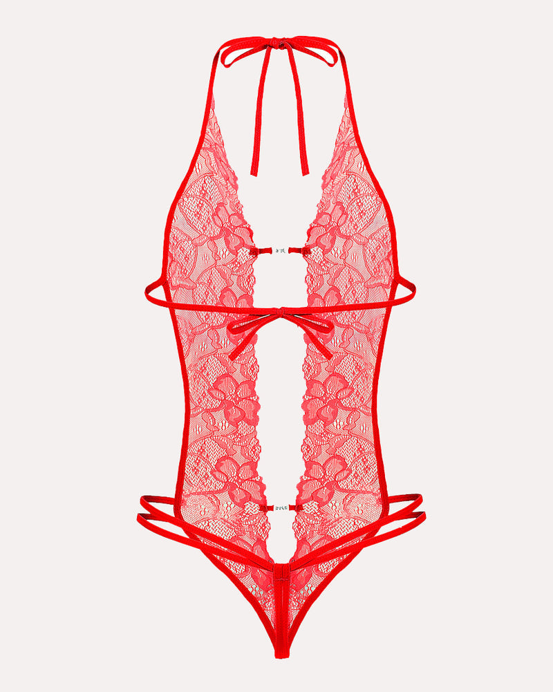 Lace Bodysuit Deep V Teddy
