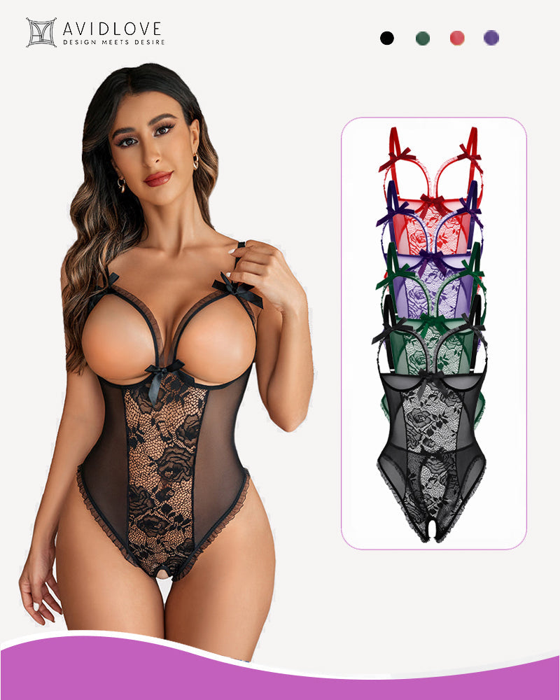 4Pack One Piece Crotchless Lingerie