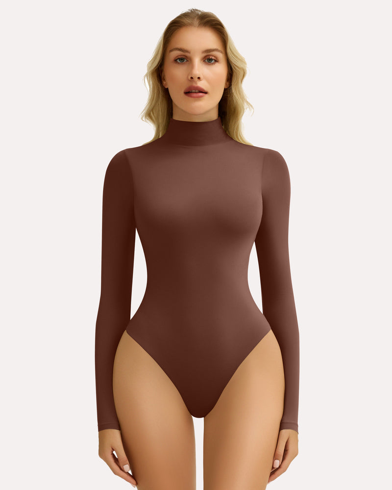 High Neck Snap Closure Soft Bodysuit Shapewear