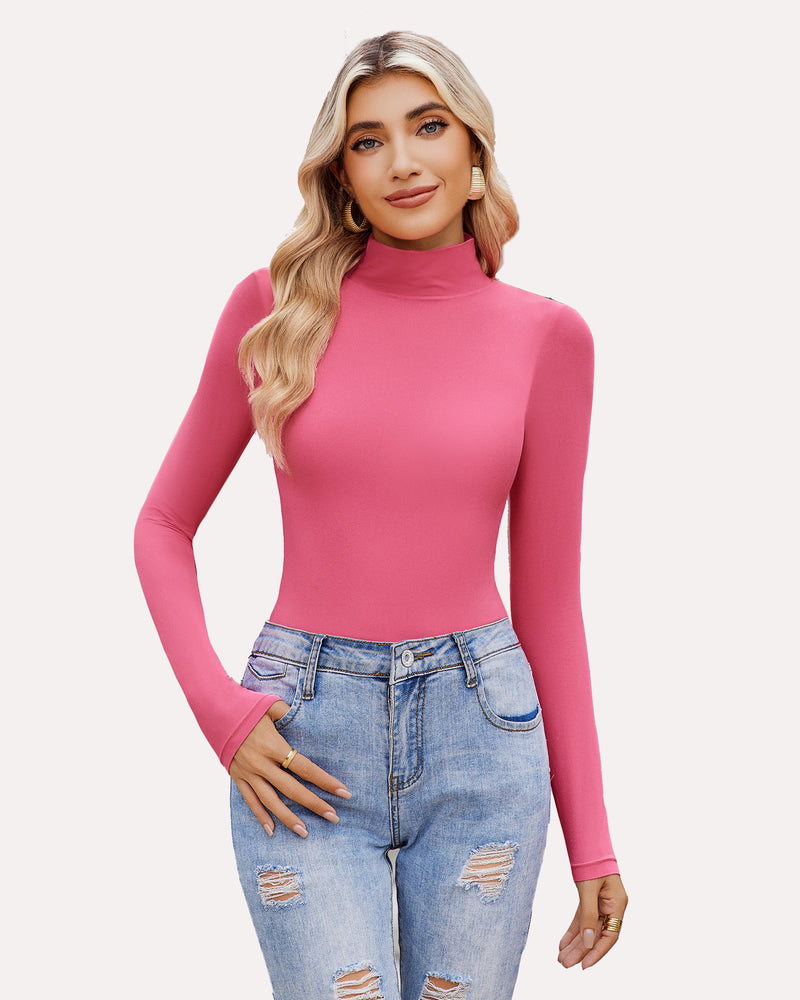 High Neck Snap Closure Soft Bodysuit Shapewear