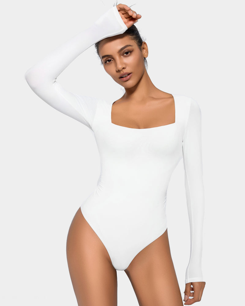 Square Neck Double Lined Shapewear Bodysuit