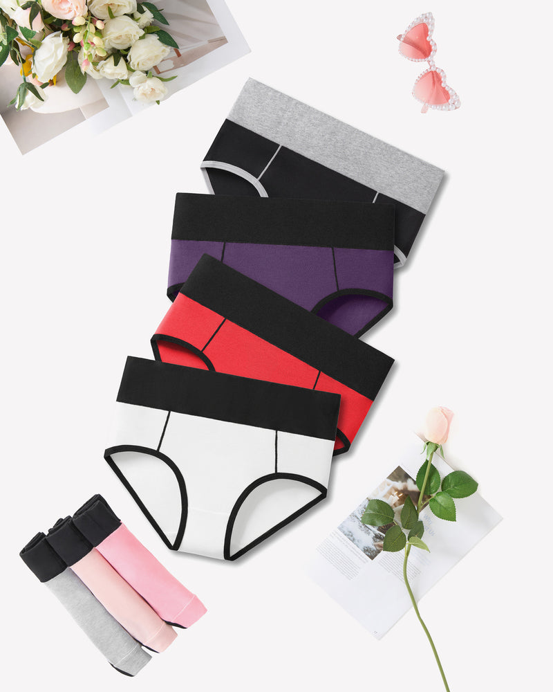 Cotton Hipster Panties High Waist Briefs
