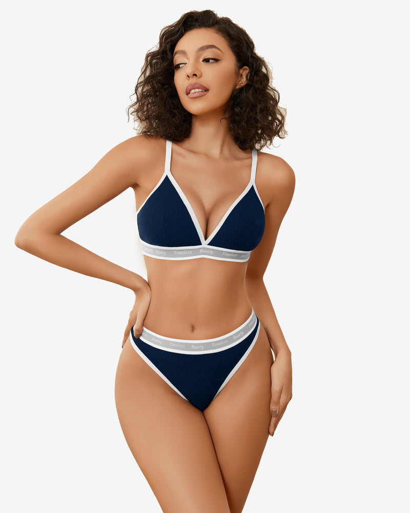 Contrast Bra and Panty Set