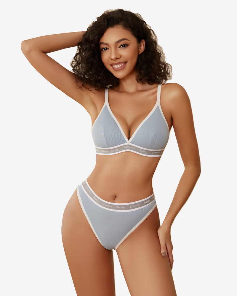 Contrast Bra and Panty Set