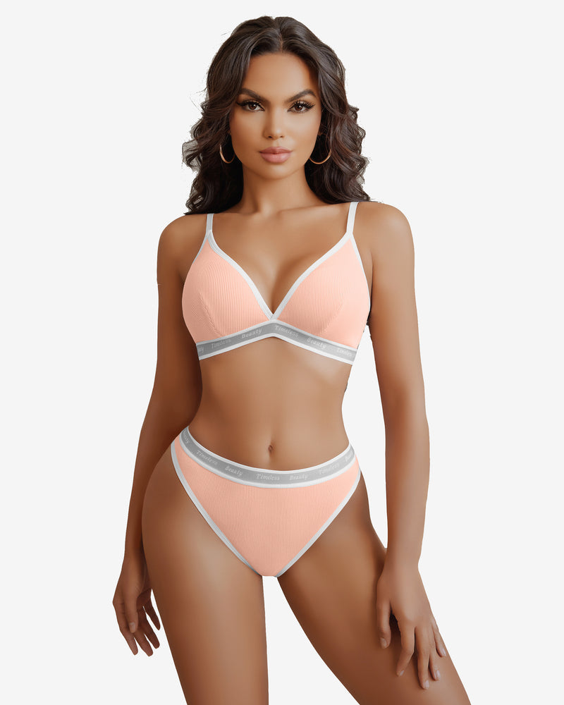 Contrast Bra and Panty Set