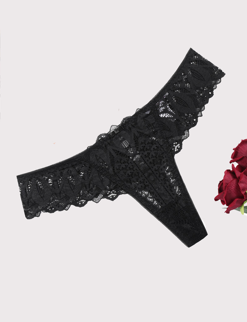 Lace Thongs Cross Back Underwear