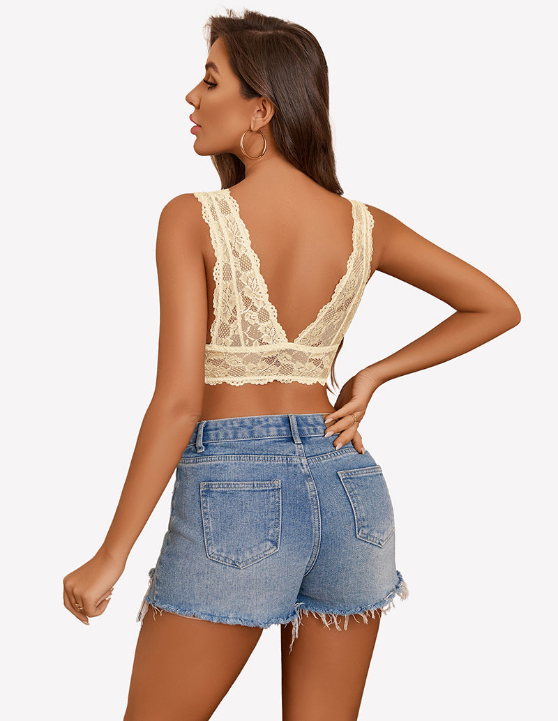 Lace Bra Non Padded Longline Bralette