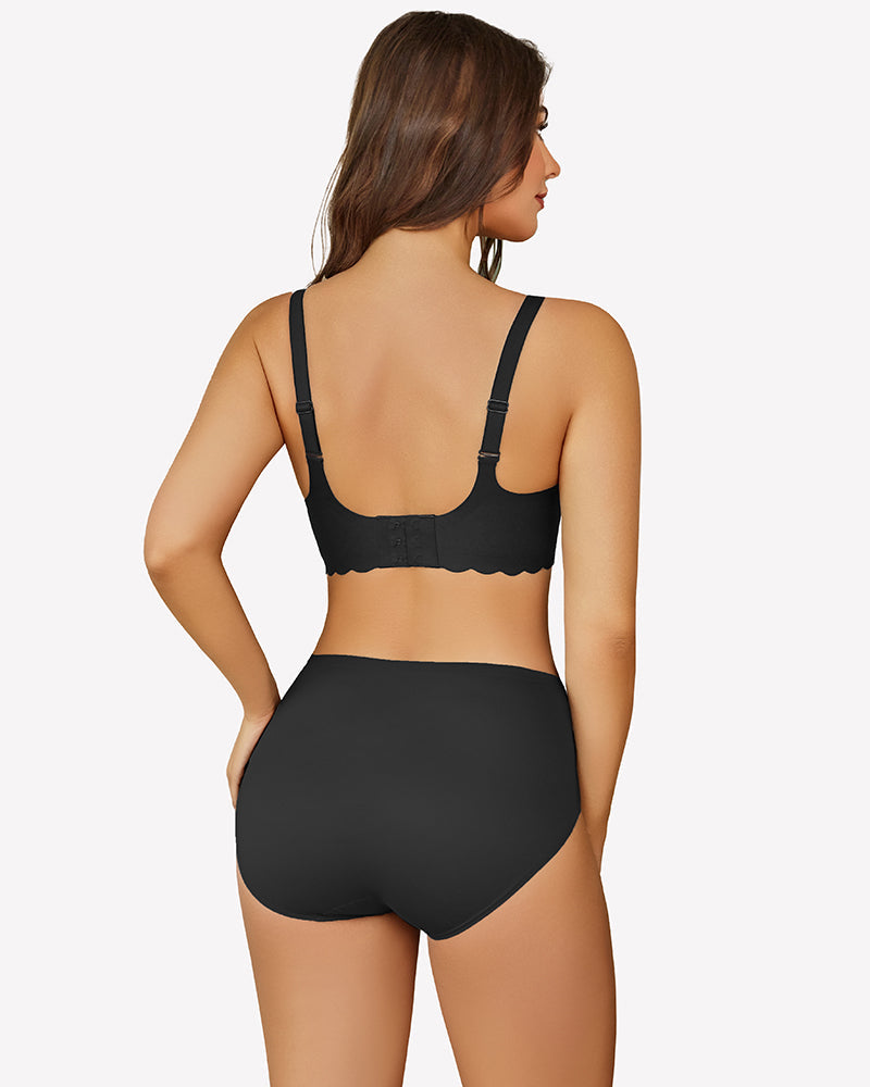 Wireless V Neck Seamless Full Coverage Bra
