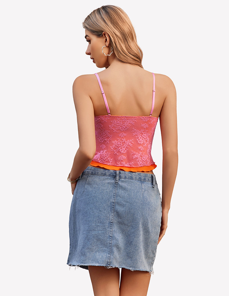 Tank Top Going Out Y2k Lace Tops
