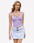 Lace Sleeveless Sweetheart Neck Crop Top