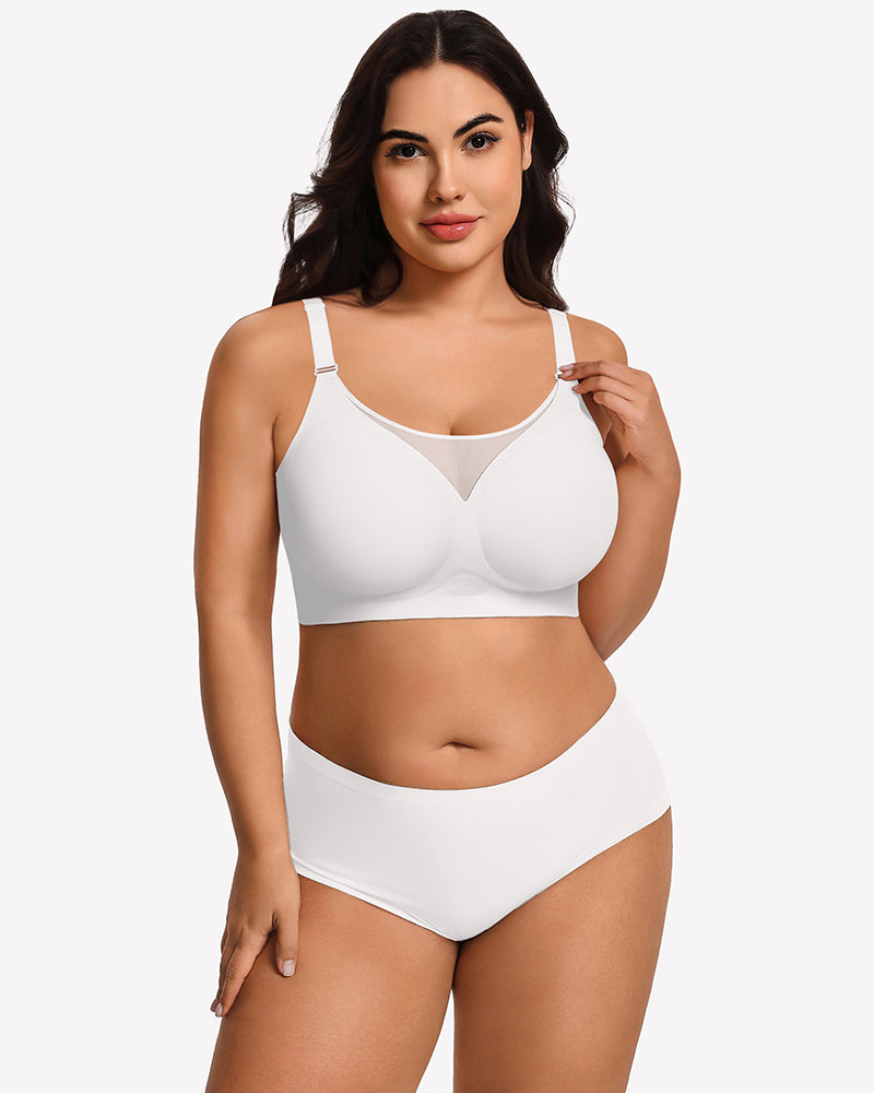Seamless Push Up Full Coverage Bra Mesh Comfy Bralette