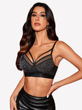 Rhinestone Wireless Bralettes Unlined Bra