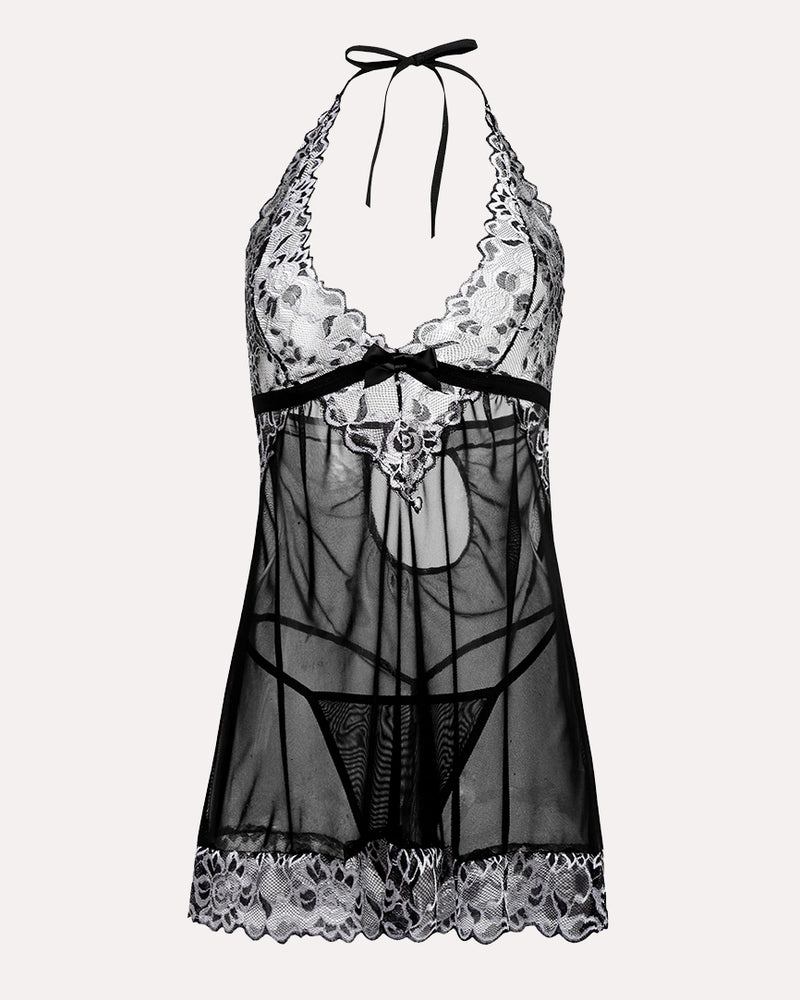V-Neck Lace Babydoll Lingerie