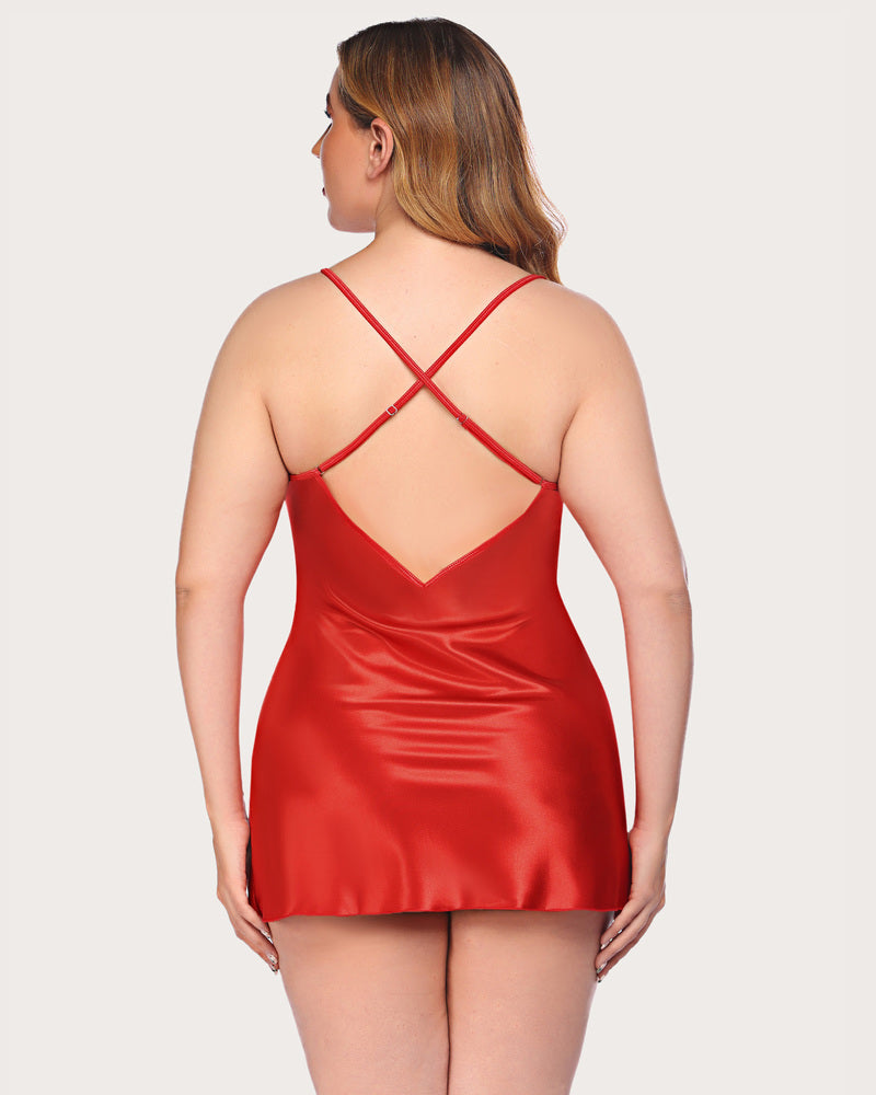V Neck Nightwear Satin Sleepwear
