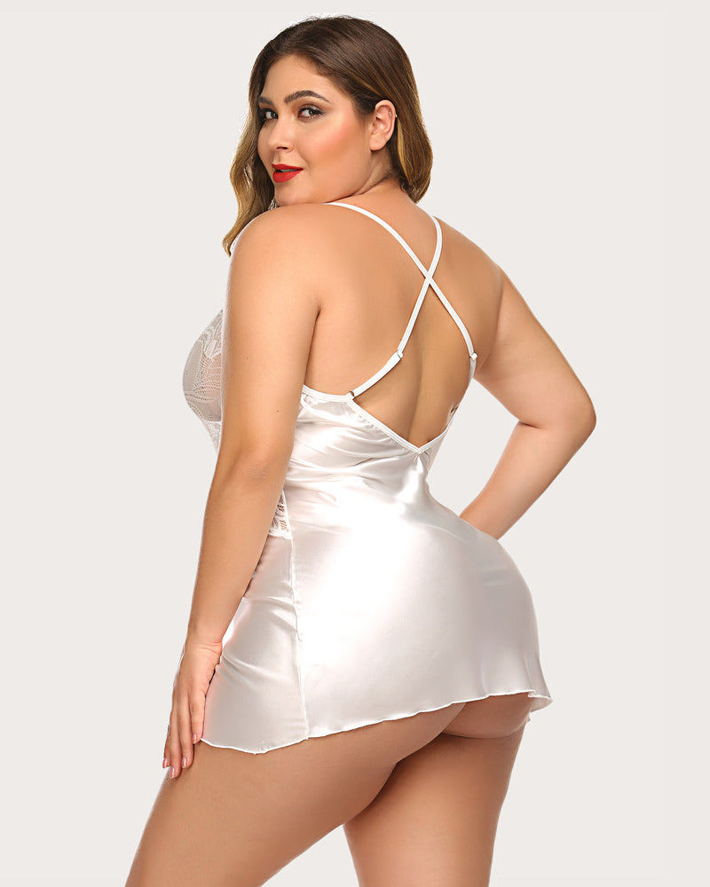 V Neck Nightwear Satin Sleepwear