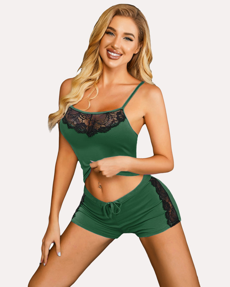 Christmas Lace Pajamas Set