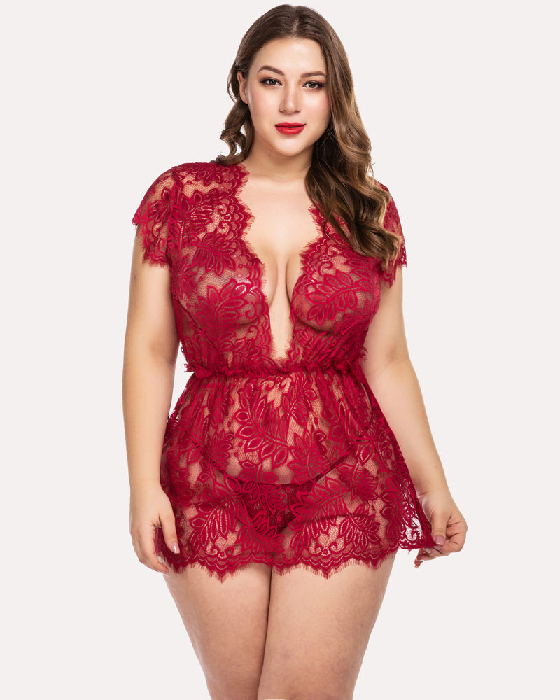 Lace Chemise Mesh Eyelash Lace Babydoll