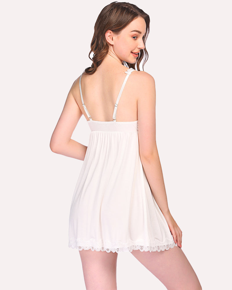 Leopard Lace Chemise Full Slip Dress