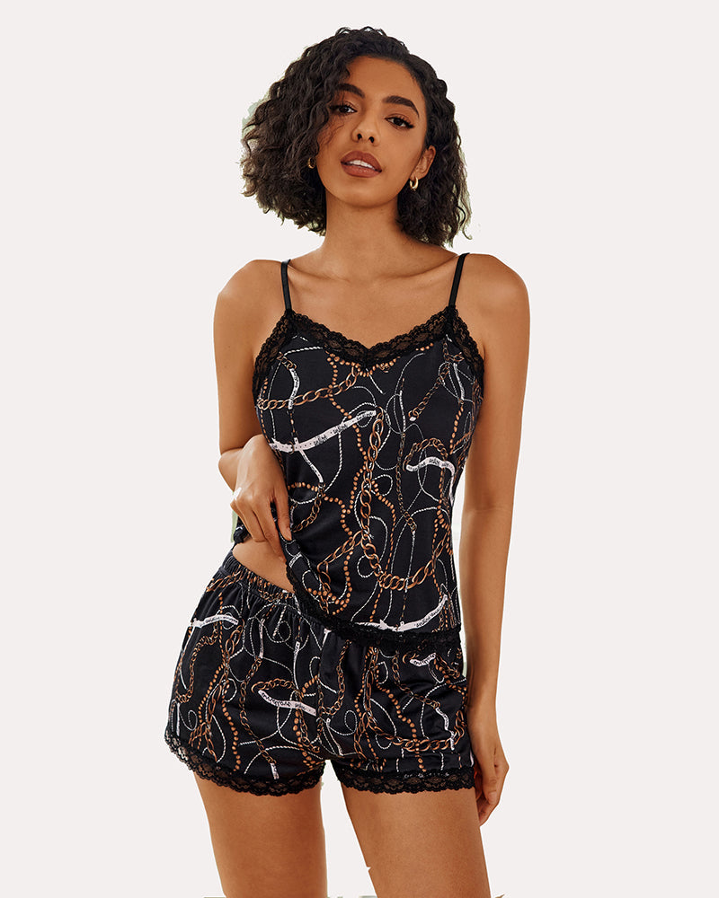 Heart Print Cami Pajama Set