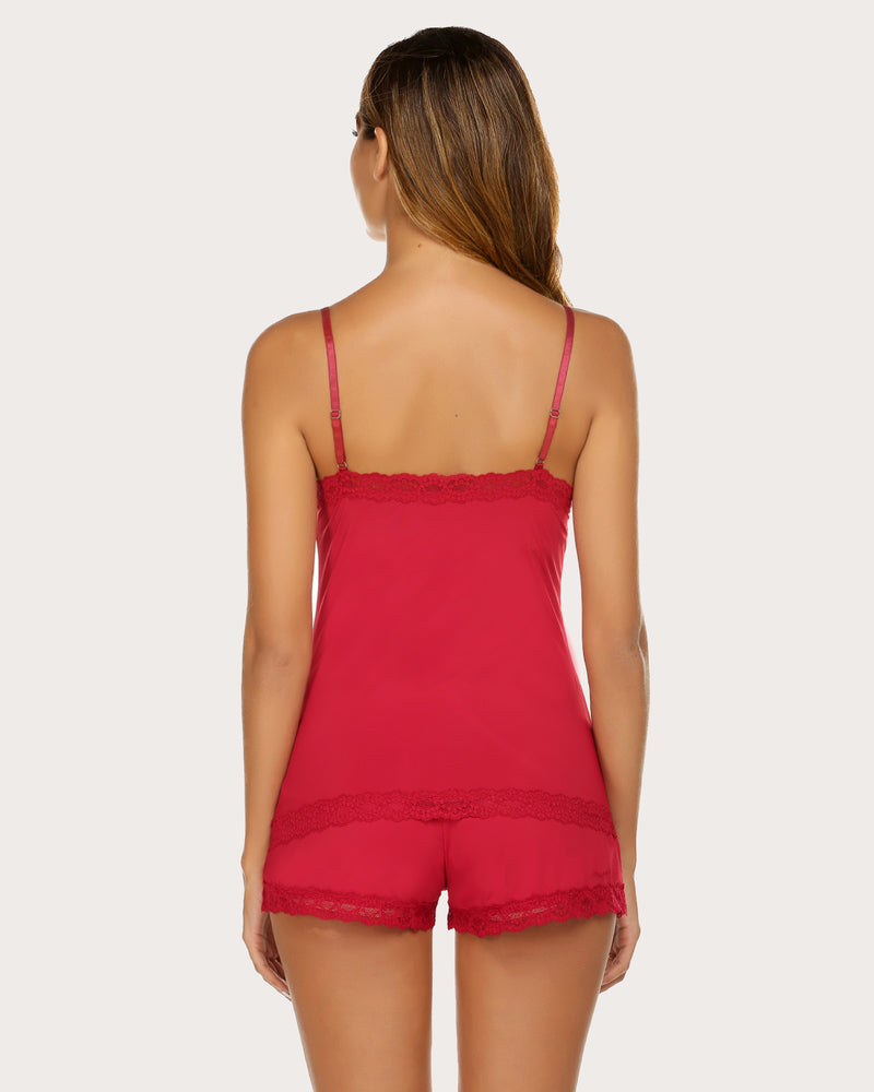 Cami Lace Trim Short PJ Set