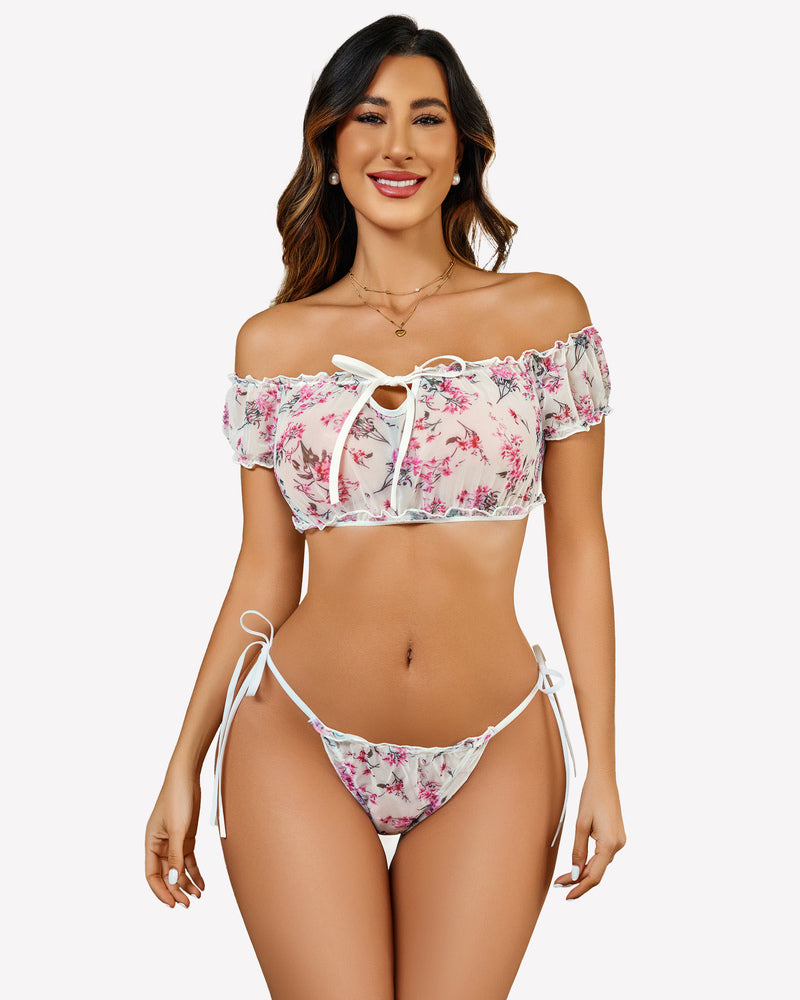 Christmas Lingerie Bra and Panty Set