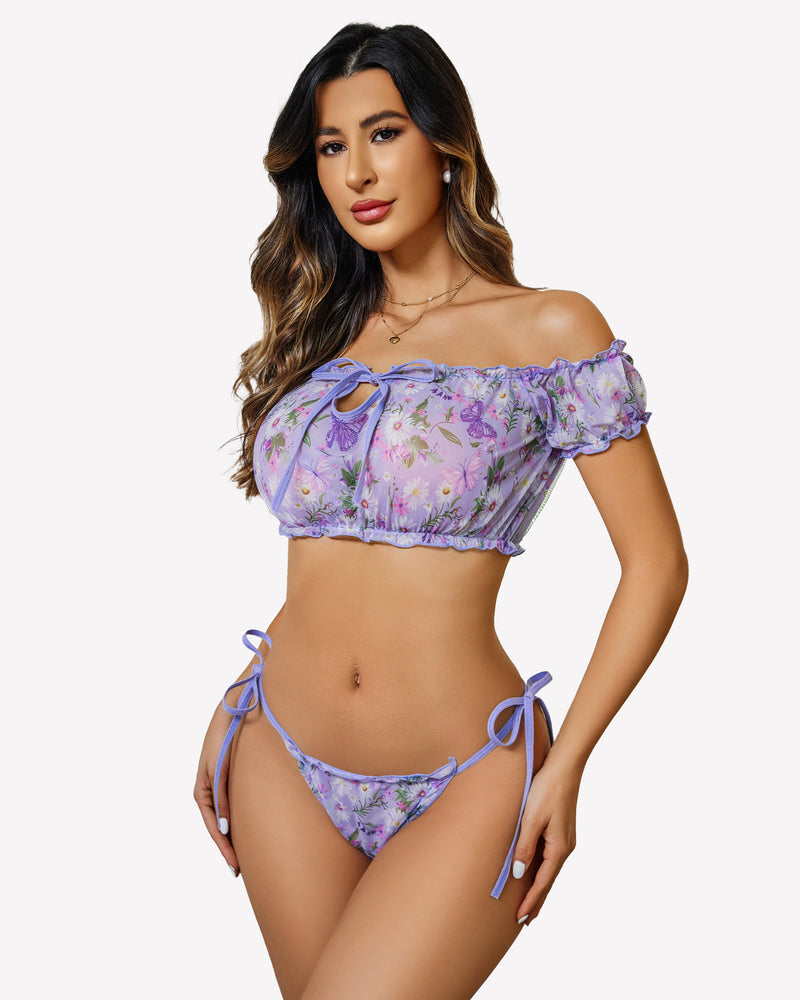 Christmas Lingerie Bra and Panty Set