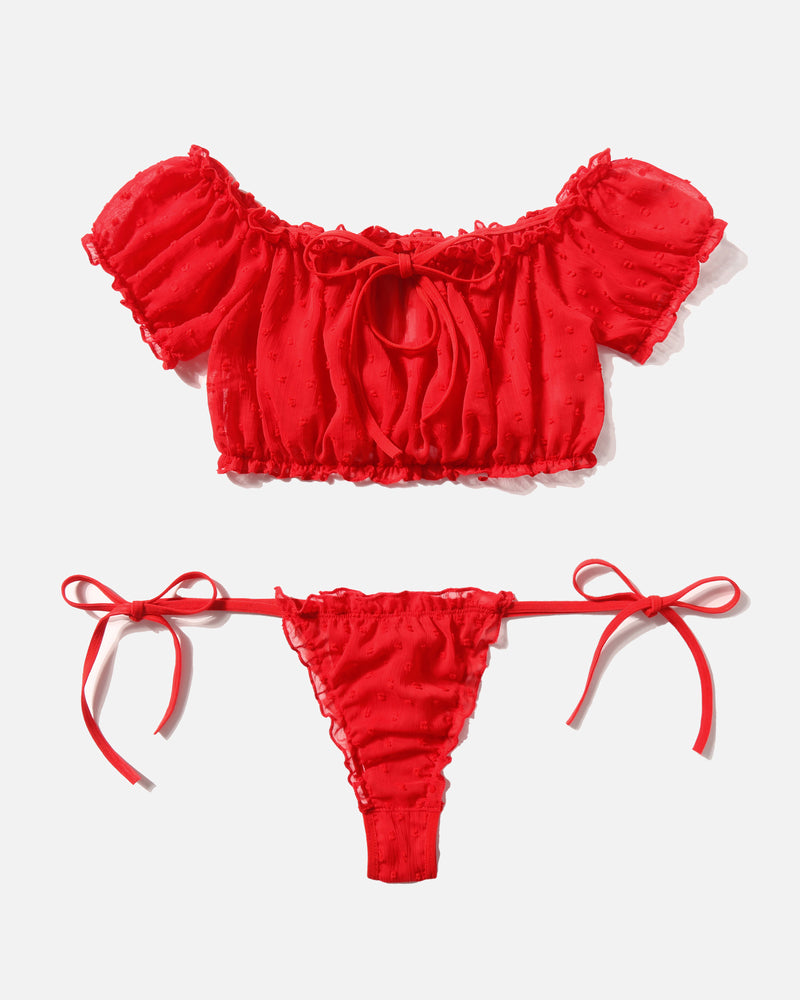 Mesh Bra and Panty Lingerie Set