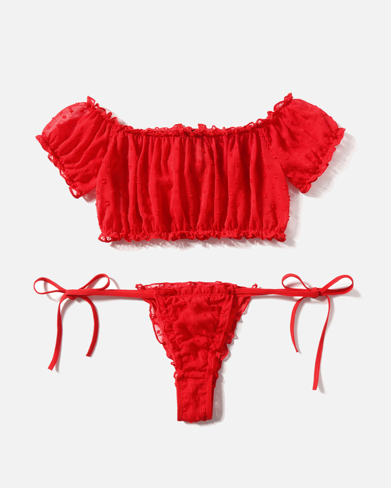 Mesh Bra and Panty Lingerie Set