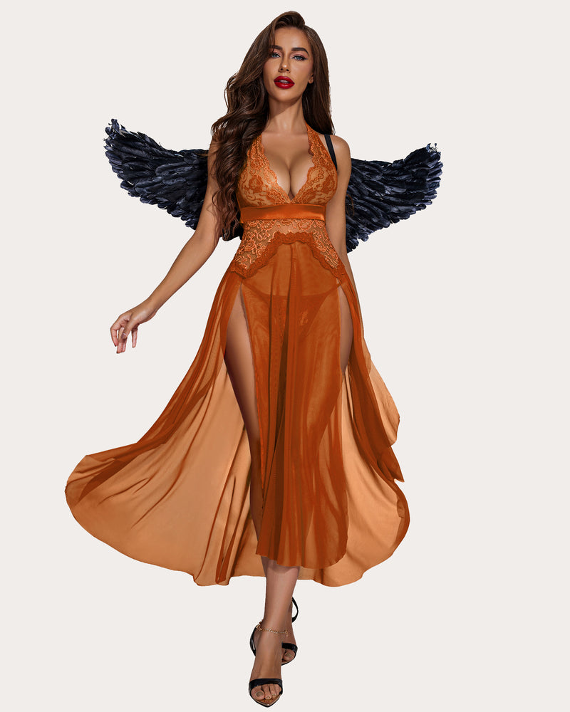 Christmas Mosaic Lace Mesh Dress