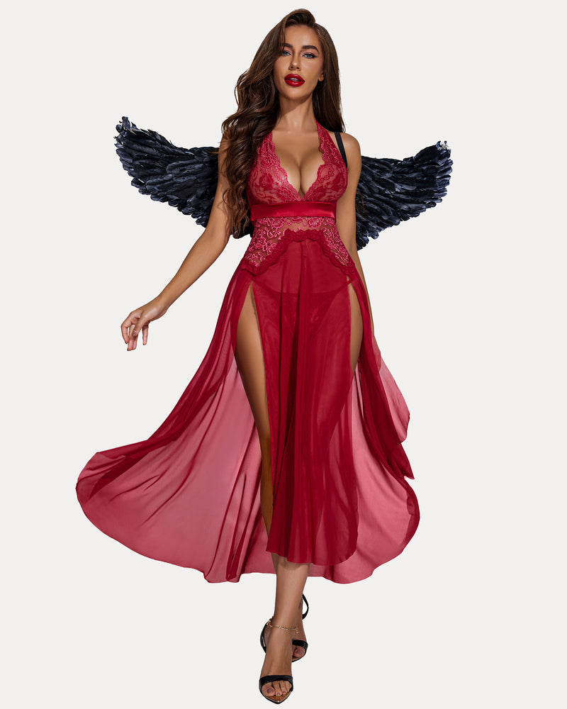 Christmas Mosaic Lace Mesh Dress