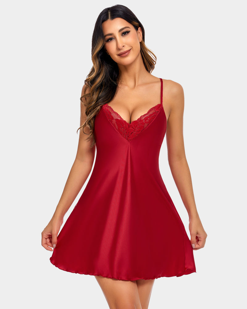 Leopard Print Lace Silk Dress Babydoll