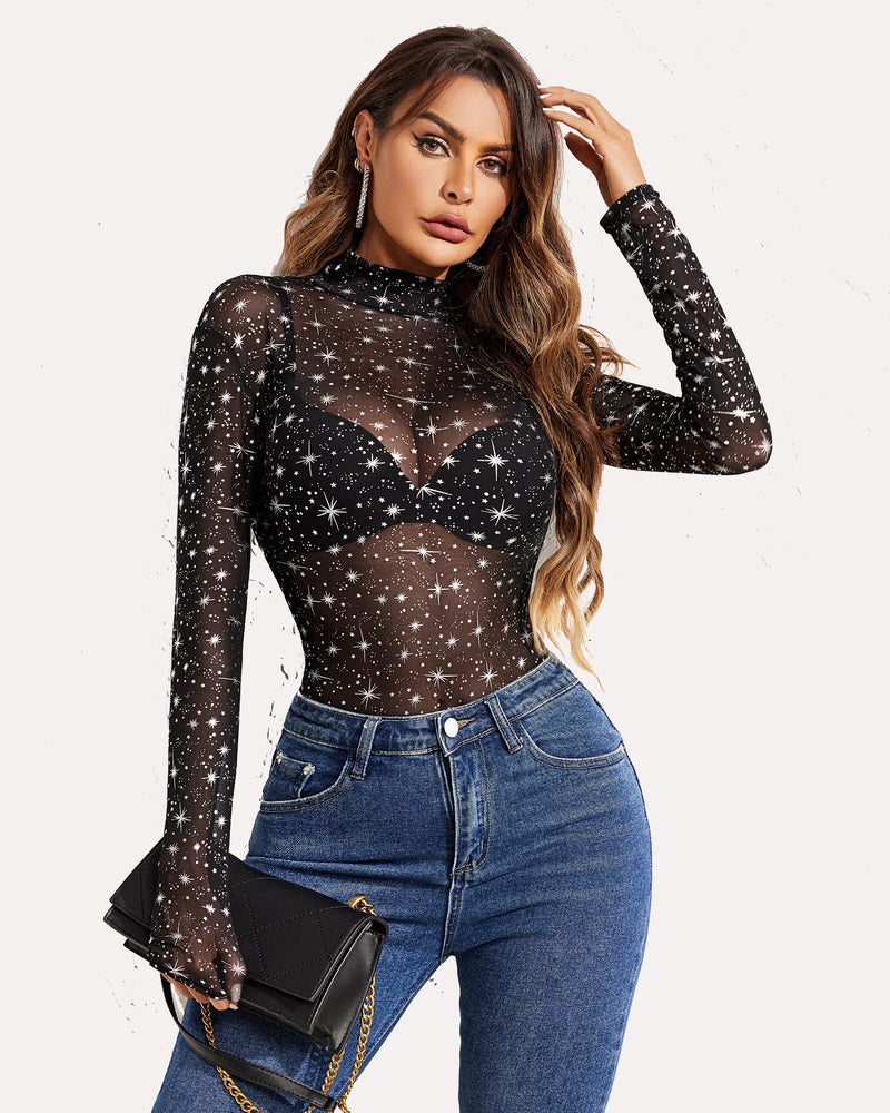 Long Sleeve Sheer Bodysuit