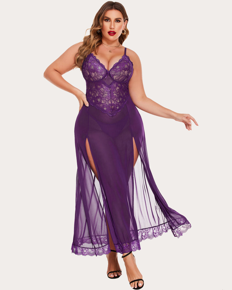 Christmas Plus Size Side Slits Dresses