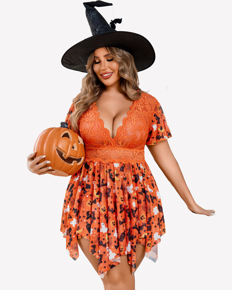 Plus Size Floral Lace Lingerie