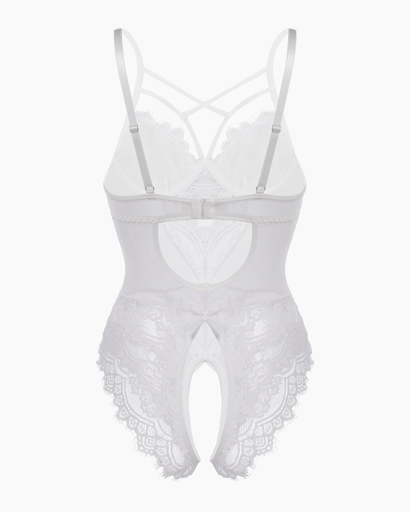 Lace One Piece Criss Cross Bodysuit
