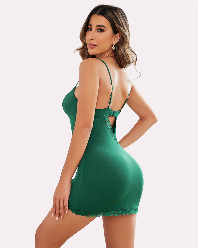 Fairy Lace Chemises Modal Side Slit Dress