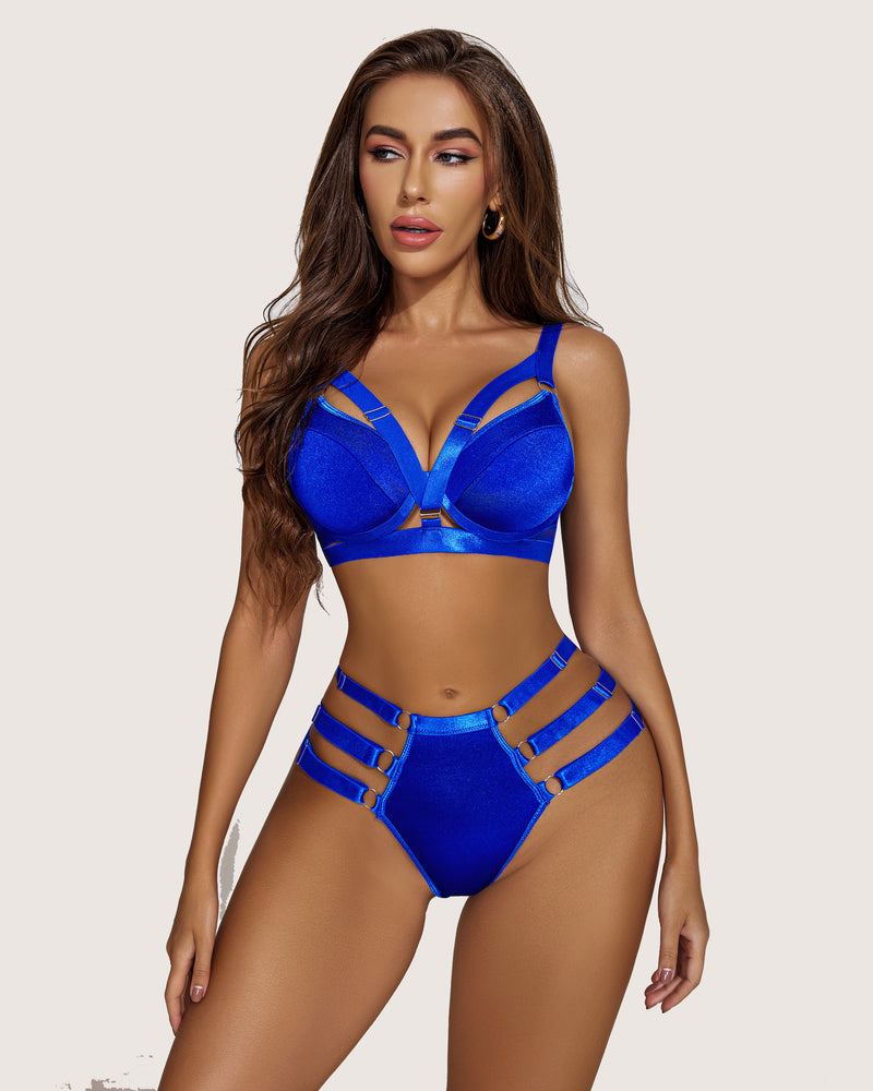 avdilove Leopard Print Push Up Bra and Panty Set